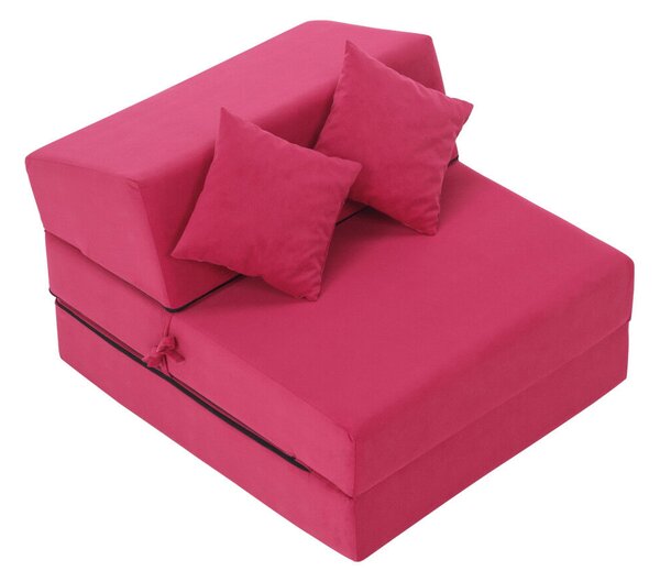 Összecsukható matrac/fotel, 2v1, rózsaszín magenta, PELOS