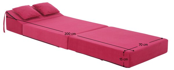 Összecsukható matrac/fotel, 2v1, rózsaszín magenta, PELOS