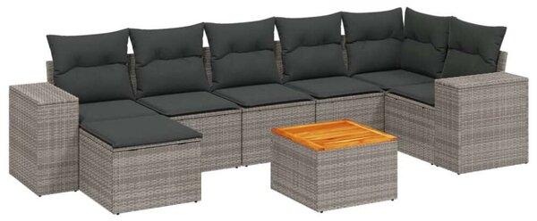VidaXL Polyrattan Kerti Ülőgarnitúra - 8 részes - Szürke