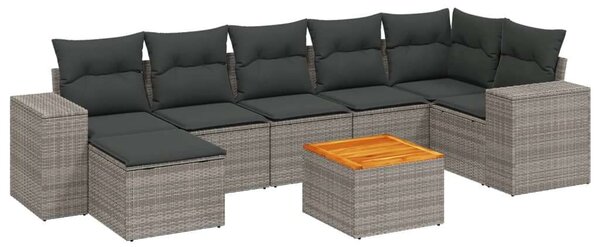 VidaXL Polyrattan Kerti Ülőgarnitúra - 8 részes - Szürke
