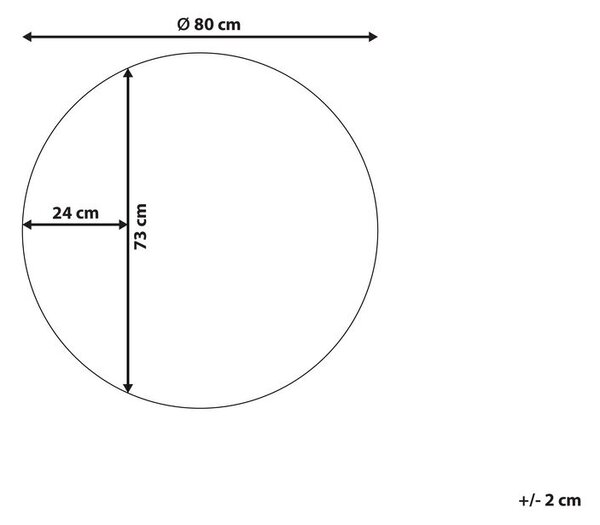 Falitükör CHARRON 80 cm 80 cm Kék