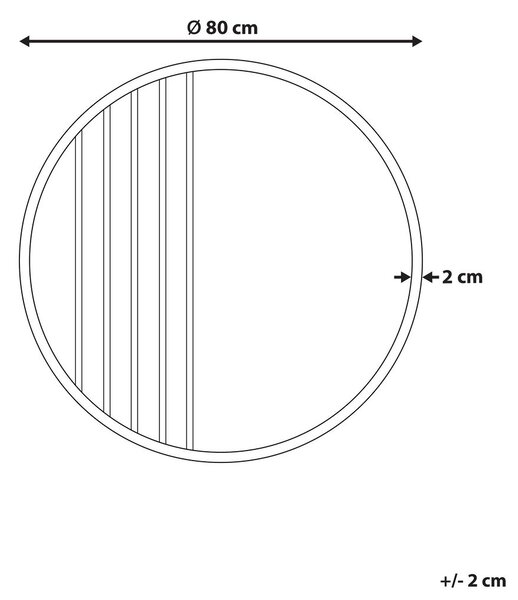 Falitükör COUST 80 cm 80 cm Arany