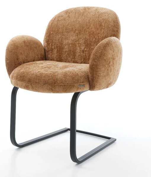 DELIFE Étkezőszék Nube-Flex karfás mikroszálas rozsdás lapos fekete zsákrugós ülőfelülettel