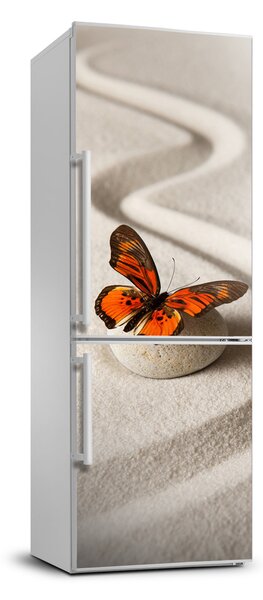 Hűtő matrica Zen kő és pillangó