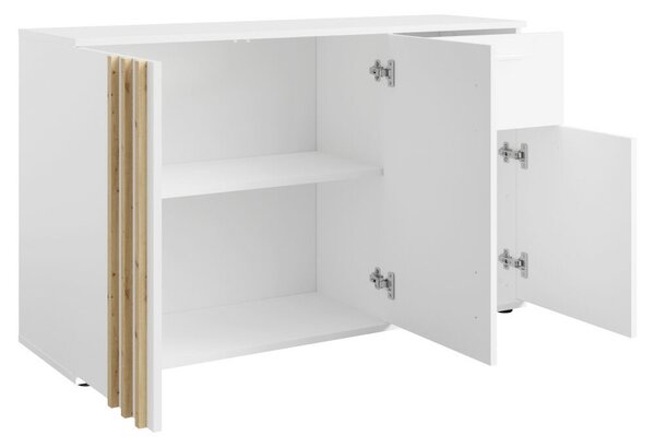 Komód, 3D1S, fehér/artisan tölgy, TOLIS TYP 2