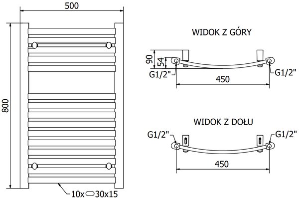 Mexen, Mexen Helios elektromos melegítő 800 x 500 mm, 600 W, czarny - W103-0800-500-2600-70