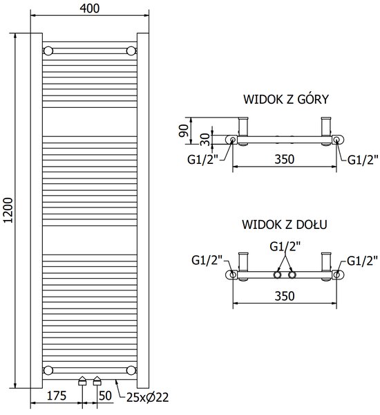 Mexen, Mexen Mars elektromos fűtés 1200 x 400 mm, 600 W, fehér - W110-1200-400-2600-20