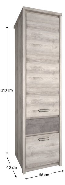 Polcállvány 2D1S, nairobi gesztenye/onix, JESI NEW