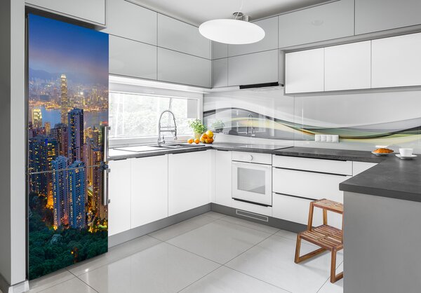 Hűtő matrica Hong kong éjjel