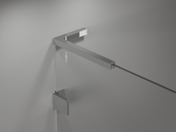 Mexen, Mexen Lunar L 1 szárnyú kádparaván 90 x 150 cm, átlátszó, króm - 897L-090-000-01-00