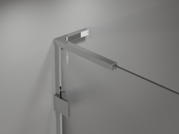 Mexen, Mexen Lunar L 1 szárnyú kádparaván 90 x 150 cm, átlátszó, króm - 897L-090-000-01-00
