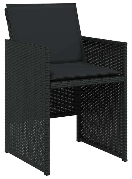 VidaXL - 17 Részes Kerti Étkezőgarnitúra - Fekete Polyrattan