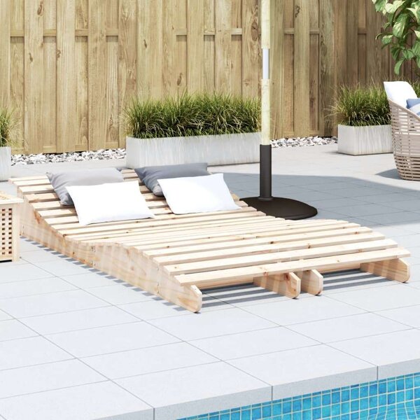 VidaXL Fenyőfa Napozóágy - 2 db - 205x60x31,5cm