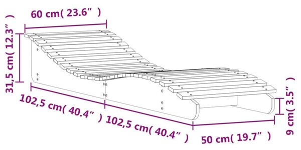 VidaXL tömör duglászfa napozóágy 205 x 60 x 31,5 cm