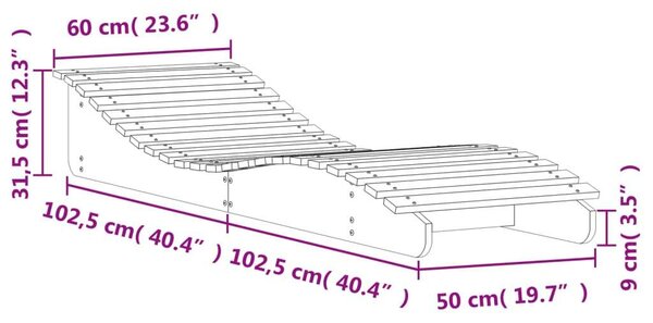 VidaXL Fenyőfa Napozóágy - 2 db - 205x60x31,5cm