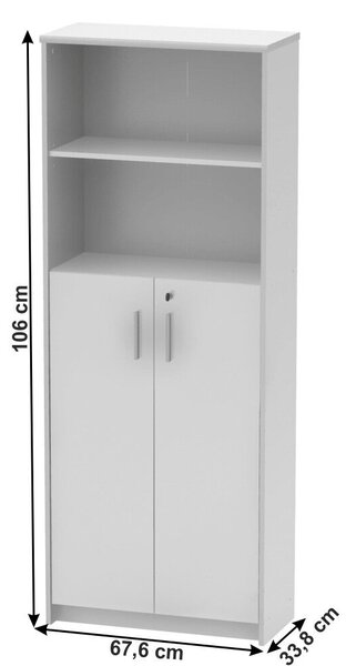 Irattartó zárható szekrénnyel, fehér, JOHAN 2 NEW 10