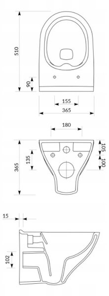 Cersanit Mille - függő WC csésze CleanOn SLIM lassan eső, hőre keményedő ülőkével, SET B291, fehér, S701-453