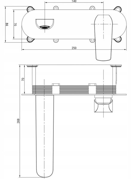 Cersanit City, rejtett mosdó csaptelep BOX-szal, króm, S951-361