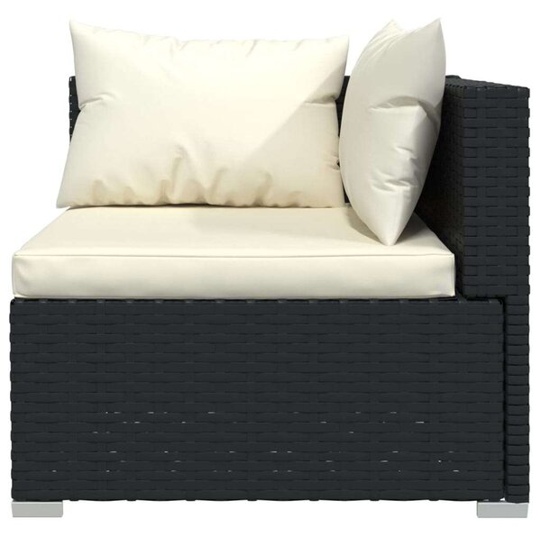 Polyrattan Kerti Ülőgarnitúra - 6 részes - Fekete