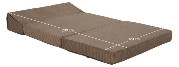 Összecsukható matrac/fotel, 2v1, világosbarna, VEDIS