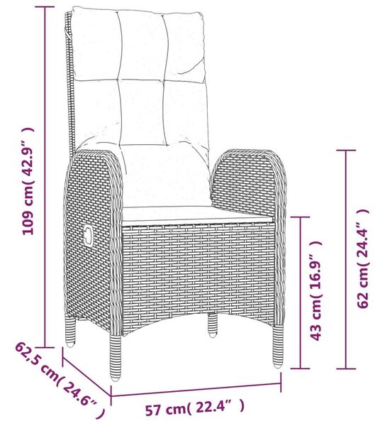 Polyrattan Kerti Ülőgarnitúra - 4 részes - Szürke