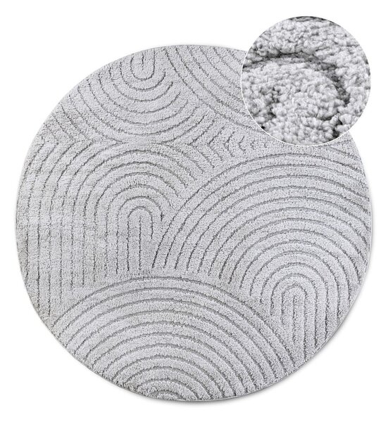Világosszürke kerek szőnyeg ø 160 cm Panglao New York Light Grey – Elle Decoration