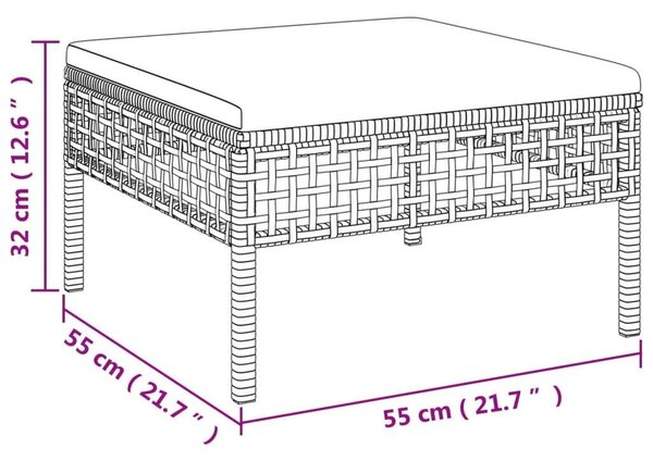 VidaXL 6 részes szürke polyrattan kerti ülőgarnitúra párnákkal
