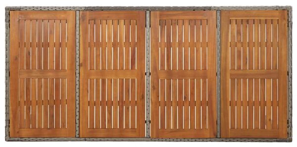 Polyrattan Kerti Étkezőgarnitúra - 9 részes - Szürke