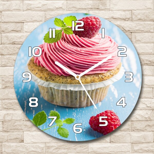 Egyedi üvegóra kerek Málna cupcake
