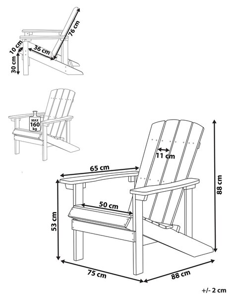 Kerti szék ADIRONDACK Világoszöld