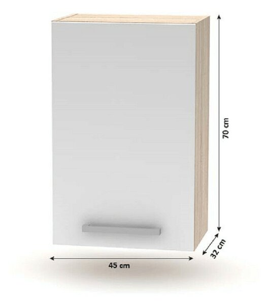 Felsőszekrény 45 1DV, tölgy sonoma/fehér, NOVA PLUS NOPL-024-OH