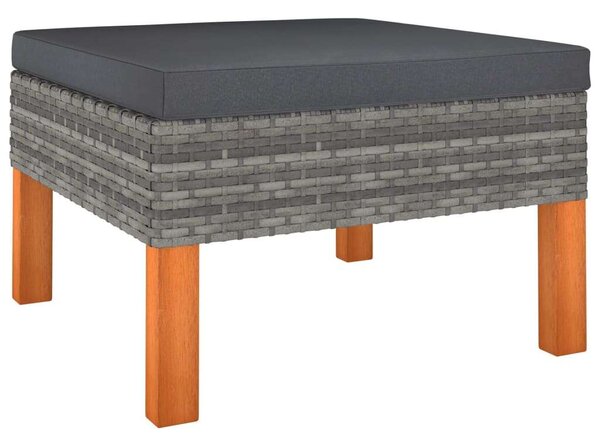 VidaXL 6 részes szürke polyrattan kerti ülőgarnitúra párnákkal