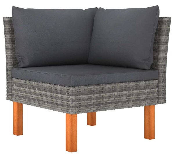 VidaXL 6 részes szürke polyrattan kerti ülőgarnitúra párnákkal