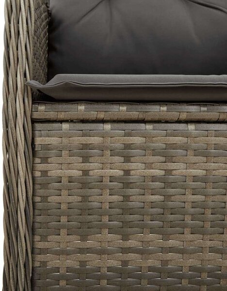 VidaXL Polyrattan Kerti Bútor - 9 részes Bisztrókészlet - Szürke