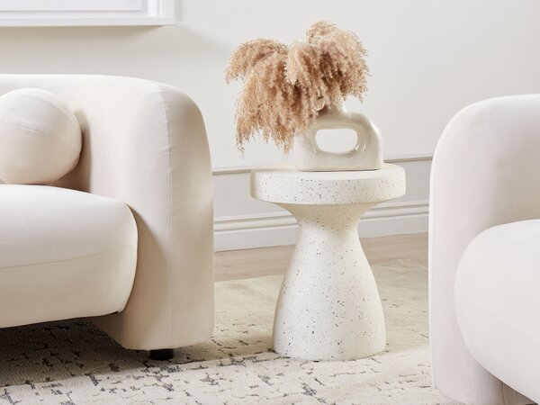 Kisasztal BIVIERE 39 cm 39 cm Terrazzo hatású Törtfehér