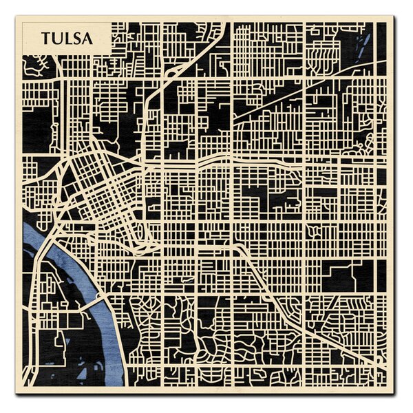 Tulsa 3D fa várostérkép fali dekoráció – Natura Products