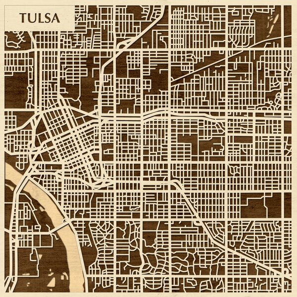 Tulsa 3D fa várostérkép fali dekoráció – Natura Products