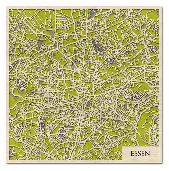 Essen 3D fa várostérkép fali dekoráció – Natura Products