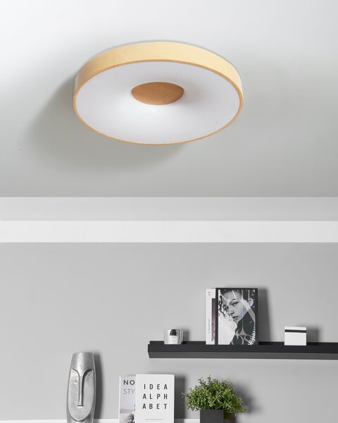 LED mennyezeti lámpa BRAGOTO Távirányítóval Dimmer funkcióval Fém Világosbarna