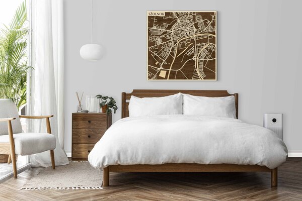 Szolnok 3D fa várostérkép fali dekoráció – Natura Products