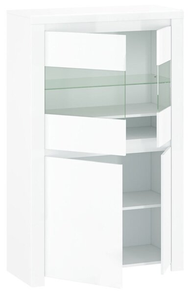 Vitrin 2D2W, fehér fényes, LINDY