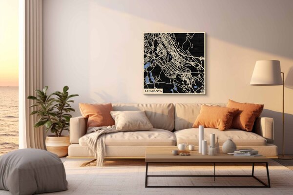 Tatabánya 3D fa várostérkép fali dekoráció – Natura Products