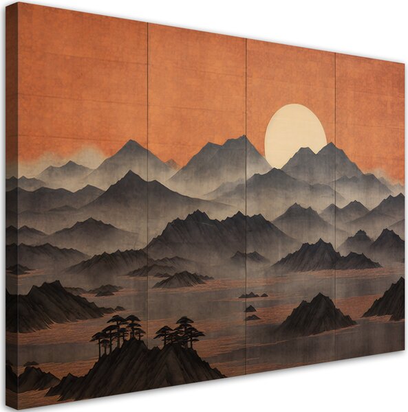 Gario Vászonkép Gyönyörű japán hegyi táj Méret: 60 x 40 cm