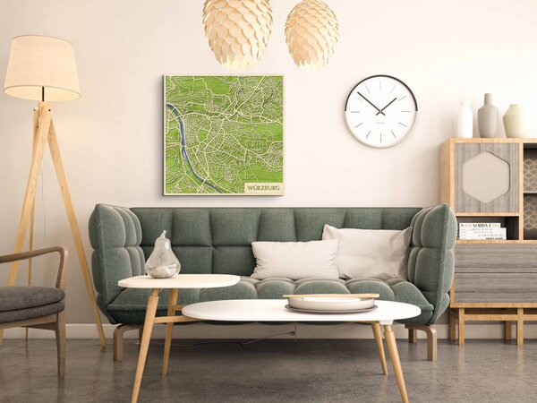Würzburg 3D fa várostérkép fali dekoráció – Natura Products