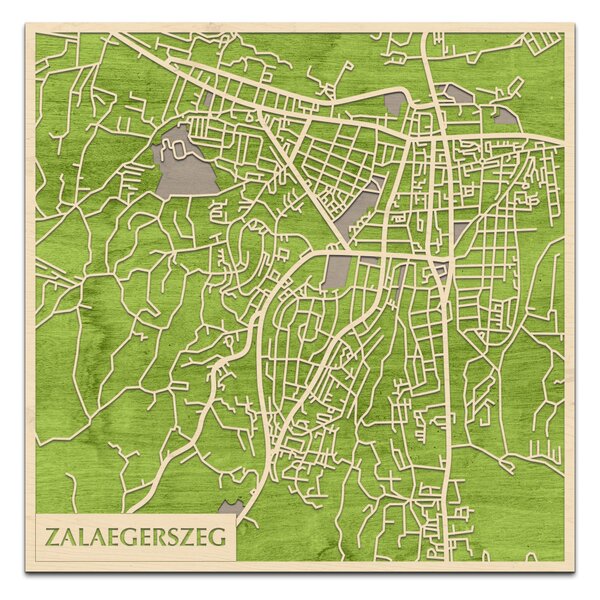Zalaegerszeg 3D fa várostérkép fali dekoráció – Natura Products