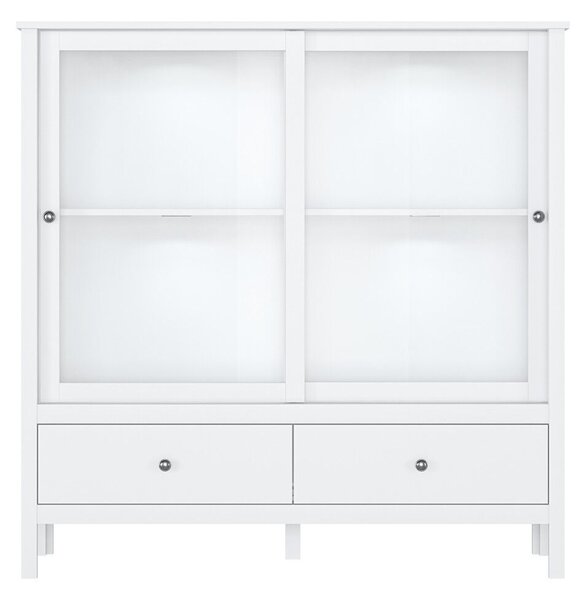 Alacsony vitrin 2W2S, fehér, OLJE