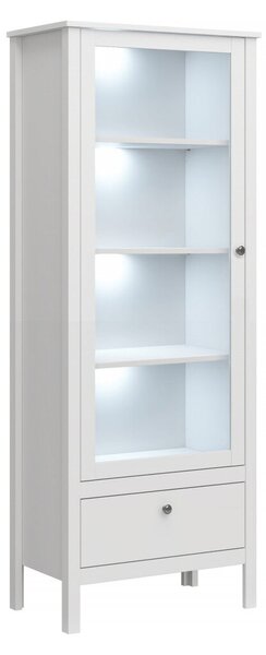 Tempo Vitrin 1W1S, fehér, OLJE, 65 x 37 x 200,6 cm