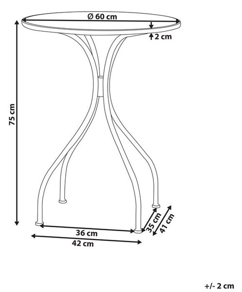 Bisztró asztal CIVITA 60 cm 60 cm Fém Fekete
