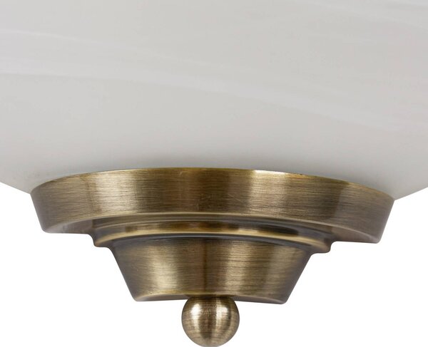 Lindby Irimia fali világítás, 31 cm, antikrémszínű, üveg, dimmelhető, Bronz / antik sárgaréz, Nappali / Étkező, Üveg, Antik