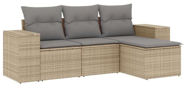 VidaXL Polyrattan Kerti Ülőgarnitúra - 4 részes - Bézs
